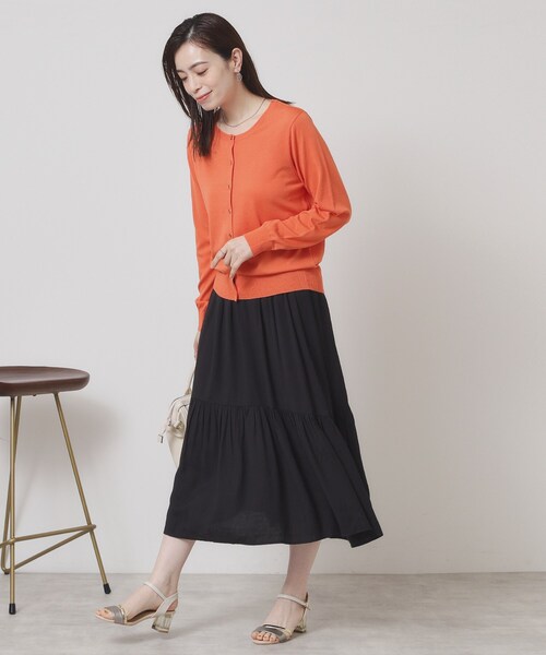 ITS'DEMO（イッツデモ）の「【ウエストゴム／手洗い可】強撚スラブスカート（スカート・レディース・オフホワイト/ブラック/ブルーグリーン/ピンク系・00）」の11枚目の写真