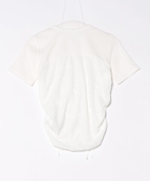 GORGE(ゴージ)の「《ふわレース×ドロスト》甘めカジュアルトップス(Tシャツ/カットソー・レディース・ブラック/オフホワイト・F)」の10枚目の写真