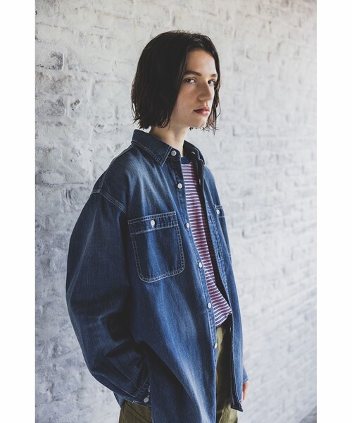 BEAMS PLUS(ビームスプラス)の「8オンス デニム ワークシャツ(シャツ/ブラウス・メンズ・インディゴブルー/ブルー・S/XL/L/M)」の8枚目の写真