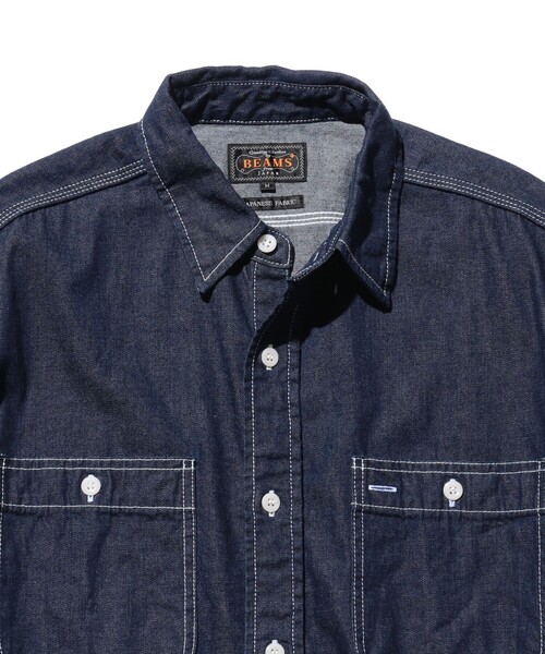 BEAMS PLUS(ビームスプラス)の「8オンス デニム ワークシャツ(シャツ/ブラウス・メンズ・インディゴブルー/ブルー・S/XL/L/M)」の16枚目の写真