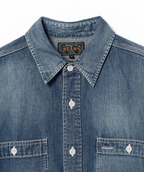 BEAMS PLUS(ビームスプラス)の「8オンス デニム ワークシャツ(シャツ/ブラウス・メンズ・インディゴブルー/ブルー・S/XL/L/M)」の9枚目の写真