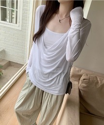 前後2wayシアールーズ ドレープ Tシャツ