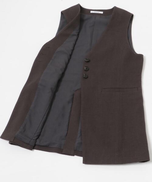 URBAN RESEARCH(アーバンリサーチ)の「コットンリネンノーカラージレ(ベスト・レディース・ブラウン/オフホワイト・FREE)」の16枚目の写真