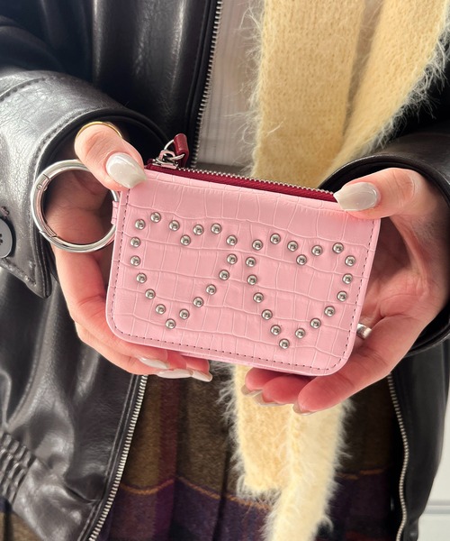 Casselini（キャセリーニ）の「Casselini(キャセリーニ)ハートスタッズマルチケース（コインケース・レディース・ピンク/ブラック/ブルー・FREE）」の14枚目の写真