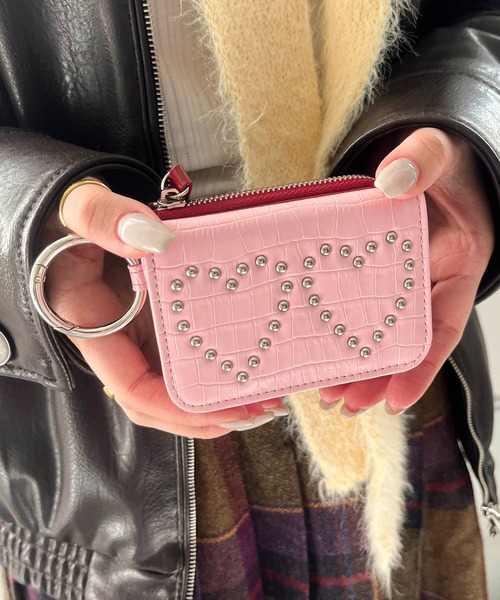 Casselini（キャセリーニ）の「Casselini(キャセリーニ)ハートスタッズマルチケース（コインケース・レディース・ピンク/ブラック/ブルー・FREE）」の13枚目の写真