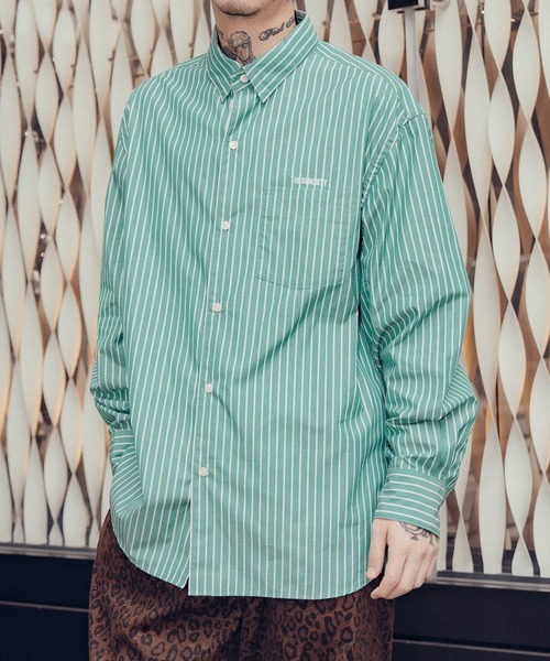 Subciety(サブサエティ)の「Supima cotton stripe shirt(シャツ/ブラウス・メンズ・ホワイト/グリーン/ブルー・MEDIUM/SMALL/X-LARGE/LARGE)」の3枚目の写真