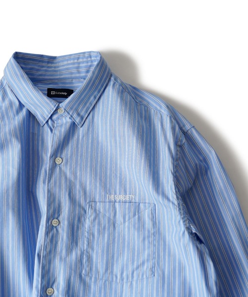 Subciety(サブサエティ)の「Supima cotton stripe shirt(シャツ/ブラウス・メンズ・ホワイト/グリーン/ブルー・MEDIUM/SMALL/X-LARGE/LARGE)」の11枚目の写真