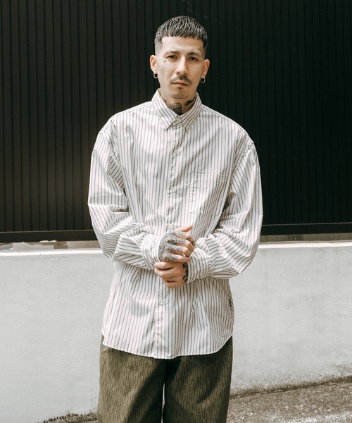 Subciety(サブサエティ)の「Supima cotton stripe shirt(シャツ/ブラウス・メンズ・ホワイト/グリーン/ブルー・MEDIUM/SMALL/X-LARGE/LARGE)」の9枚目の写真