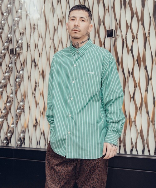 Subciety(サブサエティ)の「Supima cotton stripe shirt(シャツ/ブラウス・メンズ・ホワイト/グリーン/ブルー・MEDIUM/SMALL/X-LARGE/LARGE)」の8枚目の写真