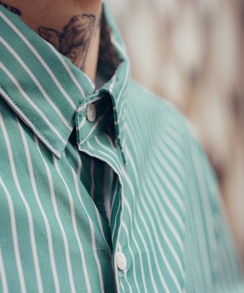 Subciety(サブサエティ)の「Supima cotton stripe shirt(シャツ/ブラウス・メンズ・ホワイト/グリーン/ブルー・MEDIUM/SMALL/X-LARGE/LARGE)」の15枚目の写真