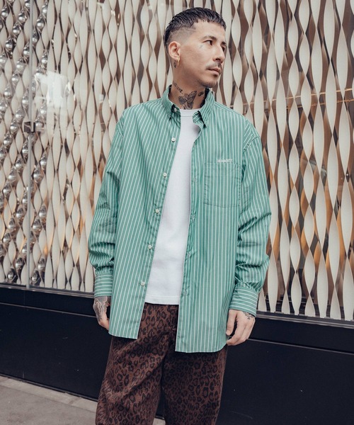 Subciety(サブサエティ)の「Supima cotton stripe shirt(シャツ/ブラウス・メンズ・ホワイト/グリーン/ブルー・MEDIUM/SMALL/X-LARGE/LARGE)」の4枚目の写真
