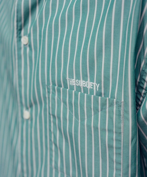 Subciety(サブサエティ)の「Supima cotton stripe shirt(シャツ/ブラウス・メンズ・ホワイト/グリーン/ブルー・MEDIUM/SMALL/X-LARGE/LARGE)」の14枚目の写真