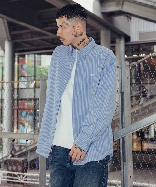 Subciety(サブサエティ)の「Supima cotton stripe shirt(シャツ/ブラウス・メンズ・ホワイト/グリーン/ブルー・MEDIUM/SMALL/X-LARGE/LARGE)」の6枚目の写真