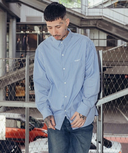 Subciety(サブサエティ)の「Supima cotton stripe shirt(シャツ/ブラウス・メンズ・ホワイト/グリーン/ブルー・MEDIUM/SMALL/X-LARGE/LARGE)」の7枚目の写真