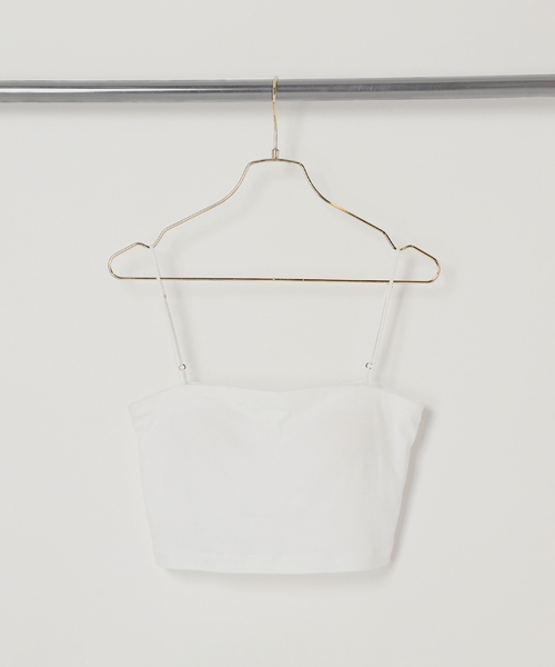Deuxieme Classe(ドゥーズィエムクラス)の「【LALA VIE/ララヴィ】 CROPPED キャミソール(Tシャツ/カットソー・レディース・ホワイト/ブラック・38/36)」の1枚目の写真
