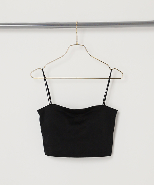 ドゥーズィエムクラス　LALA VIE CROPPED キャミソール　M 黒 LALA VIE/ララヴィ】 CROPPED キャミソール（Tシャツ/カットソー