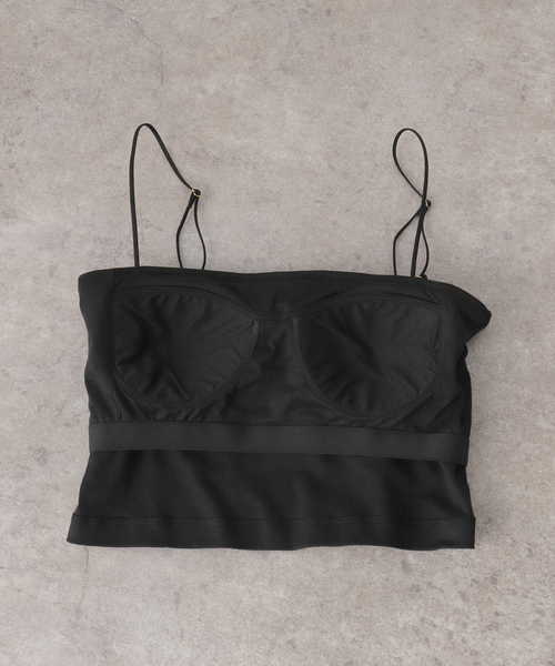 ドゥーズィエムクラス　LALA VIE CROPPED キャミソール　M 黒 LALA VIE/ララヴィ】 CROPPED キャミソール（Tシャツ/カットソー