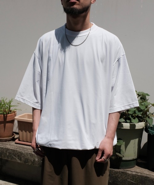 SUNNY  SPORTS（サニースポーツ）の「SUNNY SPORTS / サニースポーツ DRAWSTRING BIGGEST CREW TEE Primeflex ドローストリングTシャツ（Tシャツ/カットソー・メンズ・ホワイト/ブラウン/ブラック/オリーブ・LARGE/MEDIUM）」の2枚目の写真