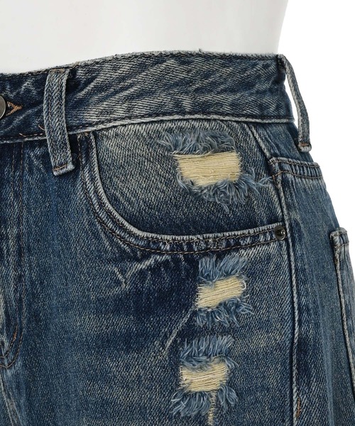 Narcissus(ナルシス)の「ダメージデニムパンツ/ヴィンテージ風フレアデニム《動画あり》(デニムパンツ・レディース・その他・FREE)」の6枚目の写真