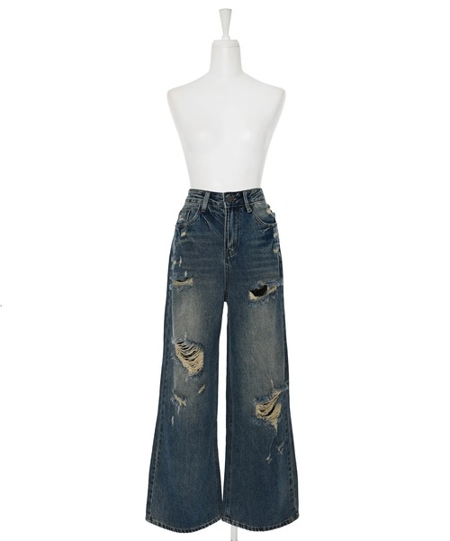 Narcissus(ナルシス)の「ダメージデニムパンツ/ヴィンテージ風フレアデニム《動画あり》(デニムパンツ・レディース・その他・FREE)」の16枚目の写真