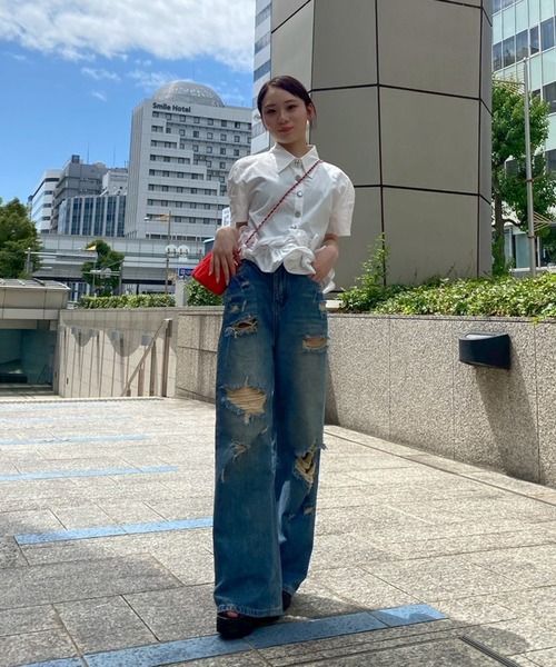 Narcissus(ナルシス)の「ダメージデニムパンツ/ヴィンテージ風フレアデニム《動画あり》(デニムパンツ・レディース・その他・FREE)」の15枚目の写真