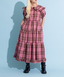 PUNYUS | パフスリーブティアードチェックワンピース(ワンピース)