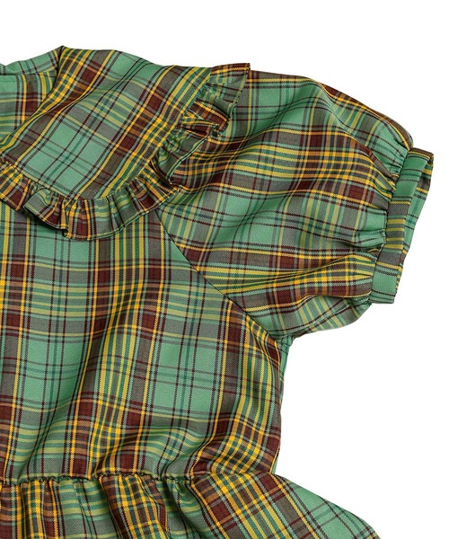 PUNYUS(プニュズ)の「パフスリーブティアードチェックワンピース(ワンピース・レディース・イエロー/グリーン/ピンク・1/2/3/4)」の19枚目の写真