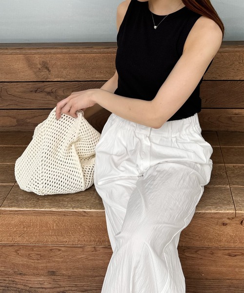 LE MORE（リモア）の「メッシュトートバッグ（トートバッグ・レディース・アイボリー/レッド・FREE）」の6枚目の写真