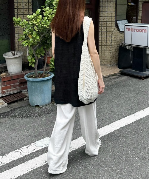 LE MORE（リモア）の「メッシュトートバッグ（トートバッグ・レディース・アイボリー/レッド・FREE）」の8枚目の写真