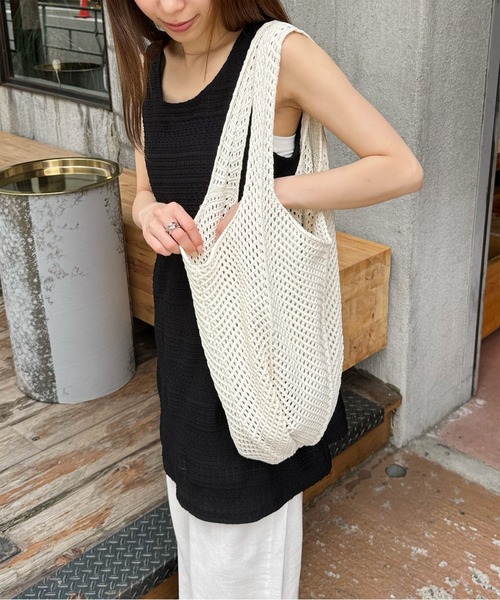 LE MORE（リモア）の「メッシュトートバッグ（トートバッグ・レディース・アイボリー/レッド・FREE）」の11枚目の写真