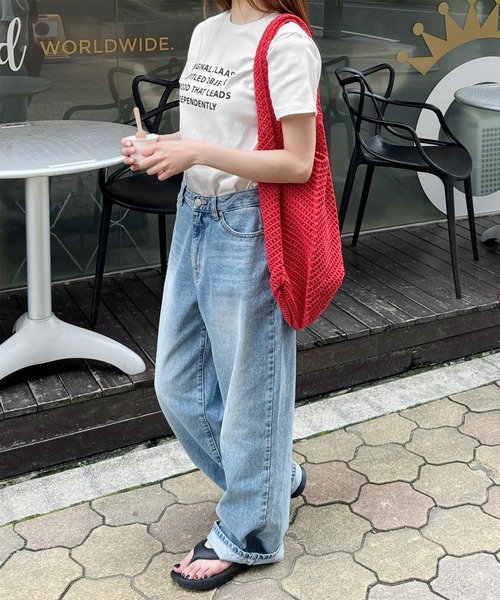 LE MORE（リモア）の「メッシュトートバッグ（トートバッグ・レディース・アイボリー/レッド・FREE）」の16枚目の写真