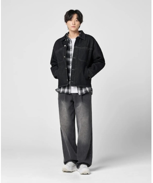 Vini(ヴィニ)の「【Vini】バイオウォッシュ ワンタックワイドデニム(デニムパンツ・メンズ・ブラック/インディゴブルー・LARGE/MEDIUM/SMALL)」の3枚目の写真