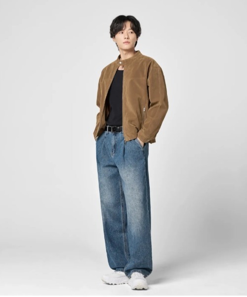 Vini(ヴィニ)の「【Vini】バイオウォッシュ ワンタックワイドデニム(デニムパンツ・メンズ・ブラック/インディゴブルー・LARGE/MEDIUM/SMALL)」の8枚目の写真