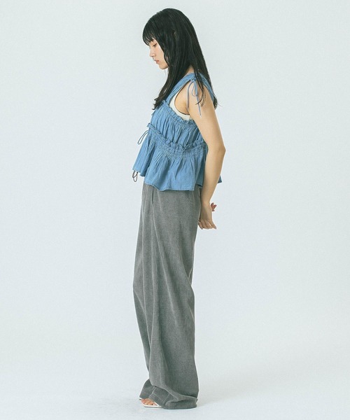 ROSE BUD（ローズバッド）の「CORDUROY PANTS（その他パンツ・レディース・レッド/ホワイト/グレー/ブラック・ONE SIZE）」の8枚目の写真