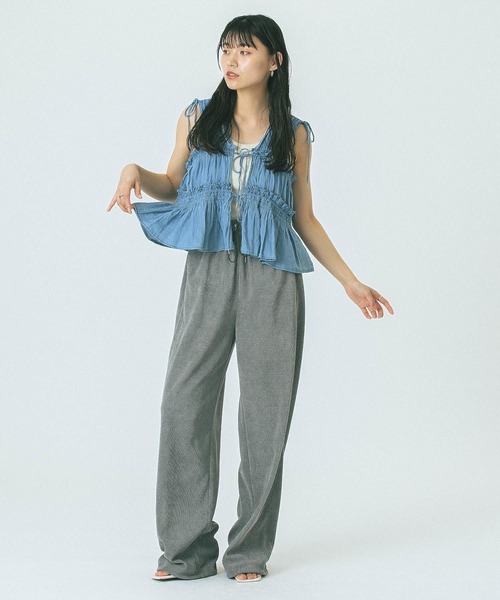 ROSE BUD（ローズバッド）の「CORDUROY PANTS（その他パンツ・レディース・レッド/ホワイト/グレー/ブラック・ONE SIZE）」の9枚目の写真