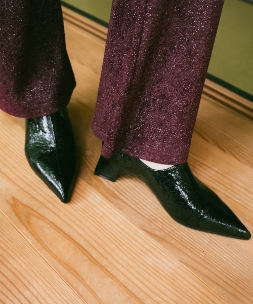 MARTE sahara メタリックパンプス 黒 Cracked Metallic Pumps（パンプス）｜sahara（サハラ）のファッション