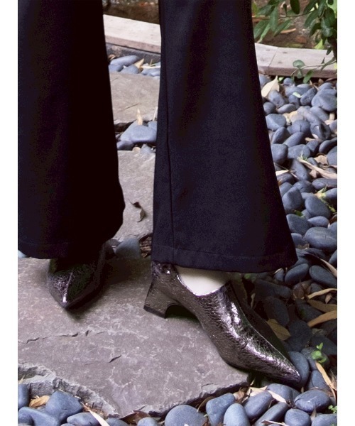 MARTE sahara メタリックパンプス 黒 Cracked Metallic Pumps（パンプス）｜sahara（サハラ）のファッション