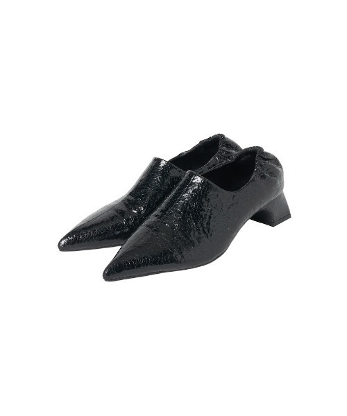 MARTE sahara メタリックパンプス 黒 Cracked Metallic Pumps（パンプス）｜sahara（サハラ）のファッション