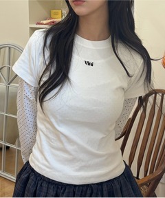 クロップドショートスリーブリブTシャツ（Tシャツ/カットソー