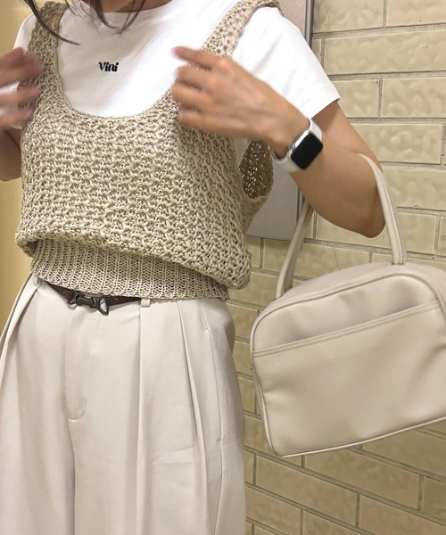 Vini（ヴィニ）の「【Vini】ロゴ 刺繍 Tシャツ（Tシャツ/カットソー・レディース・ブラック/ホワイト・MEDIUM/LARGE）」の18枚目の写真