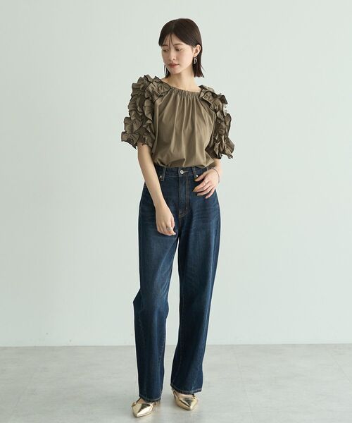 YECCA VECCA（イェッカヴェッカ）の「UVカットフリルスリーブカットソー（Tシャツ/カットソー・レディース・ブラック/カーキ・FREE）」の19枚目の写真