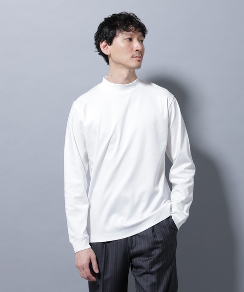 NANO universe（ナノユニバース）の「アンチスメルモックネックTシャツ 長袖（Tシャツ/カットソー・メンズ・ホワイト/チャコール/ブラック/レンガ・S/XL/L/M）」の2枚目の写真