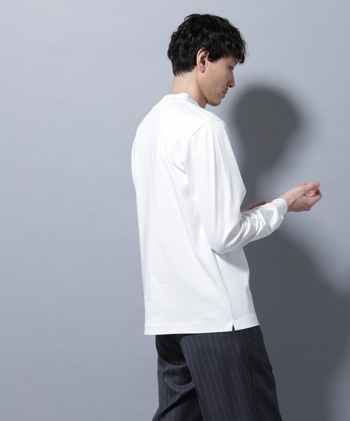 NANO universe（ナノユニバース）の「アンチスメルモックネックTシャツ 長袖（Tシャツ/カットソー・メンズ・ホワイト/チャコール/ブラック/レンガ・S/XL/L/M）」の7枚目の写真