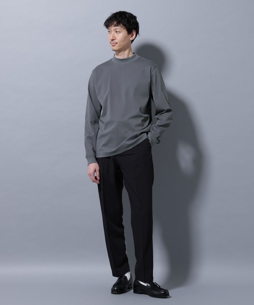 NANO universe（ナノユニバース）の「アンチスメルモックネックTシャツ 長袖（Tシャツ/カットソー・メンズ・ホワイト/チャコール/ブラック/レンガ・S/XL/L/M）」の16枚目の写真