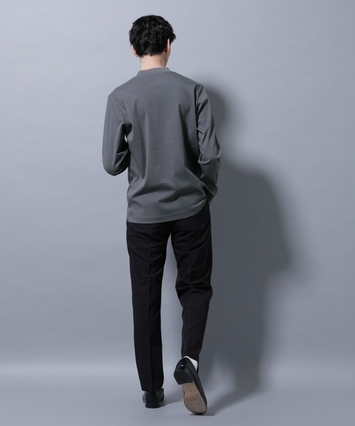 NANO universe（ナノユニバース）の「アンチスメルモックネックTシャツ 長袖（Tシャツ/カットソー・メンズ・ホワイト/チャコール/ブラック/レンガ・S/XL/L/M）」の18枚目の写真