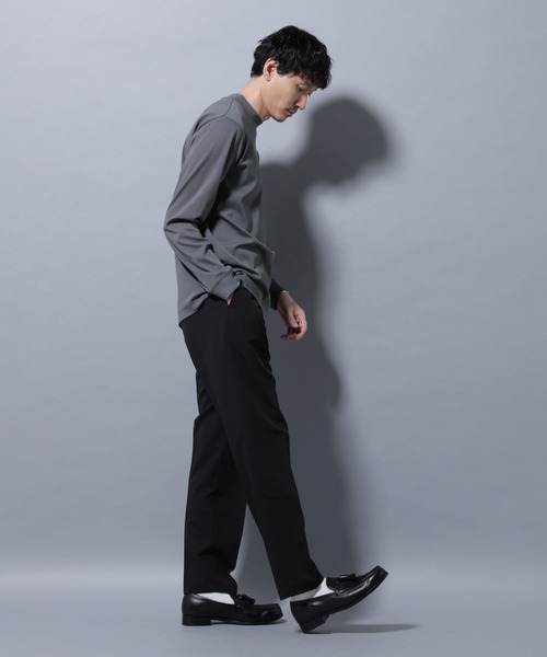 NANO universe（ナノユニバース）の「アンチスメルモックネックTシャツ 長袖（Tシャツ/カットソー・メンズ・ホワイト/チャコール/ブラック/レンガ・S/XL/L/M）」の17枚目の写真