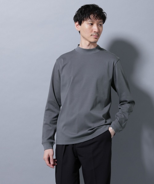 NANO universe（ナノユニバース）の「アンチスメルモックネックTシャツ 長袖（Tシャツ/カットソー・メンズ・ホワイト/チャコール/ブラック/レンガ・S/XL/L/M）」の13枚目の写真