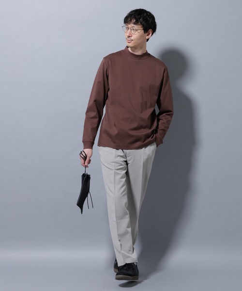 NANO universe（ナノユニバース）の「アンチスメルモックネックTシャツ 長袖（Tシャツ/カットソー・メンズ・ホワイト/チャコール/ブラック/レンガ・S/XL/L/M）」の22枚目の写真