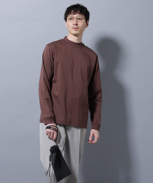 NANO universe（ナノユニバース）の「アンチスメルモックネックTシャツ 長袖（Tシャツ/カットソー・メンズ・ホワイト/チャコール/ブラック/レンガ・S/XL/L/M）」の19枚目の写真