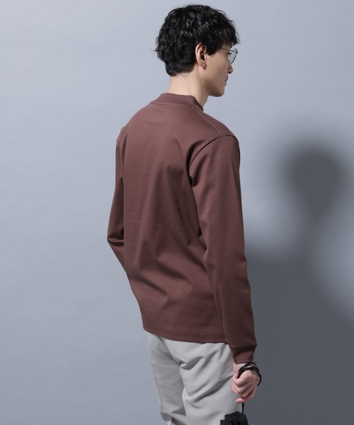 NANO universe（ナノユニバース）の「アンチスメルモックネックTシャツ 長袖（Tシャツ/カットソー・メンズ・ホワイト/チャコール/ブラック/レンガ・S/XL/L/M）」の21枚目の写真